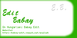 edit babay business card